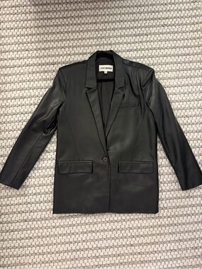 Steve Madden Black Faux Leather Blazer Jacket